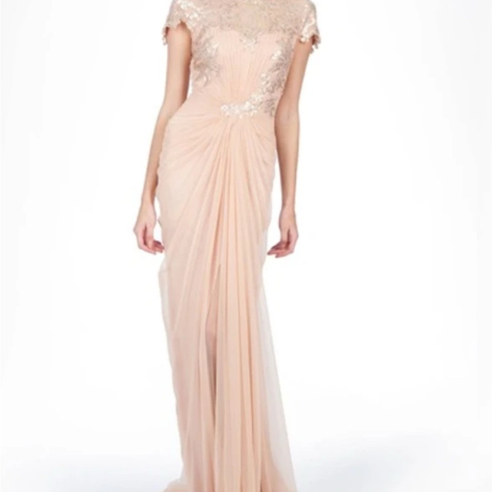 Tadashi Shoji Mesh Drape and Tulle sequined Evening Gown ✨